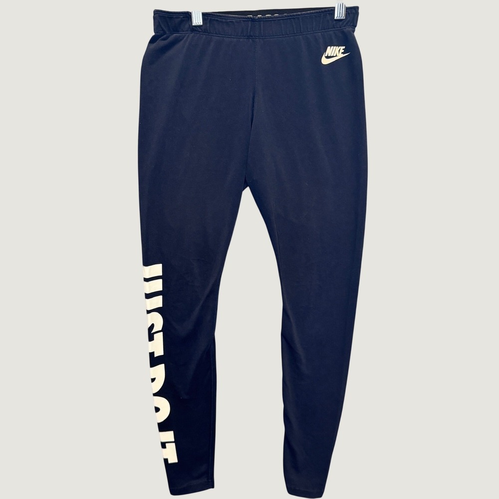 2293 | Nike Just Do It High Waist Graphic Leggings Navy Blue Women S